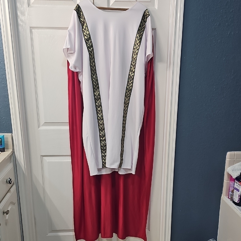 California Costumes Roman Mark Anthony White Red Tunic Halloween Theme Party XL